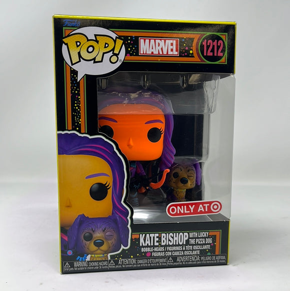Funko POP! Marvel Kate Bishop with Lucky the Pizza Dog #1212 (Black Light)