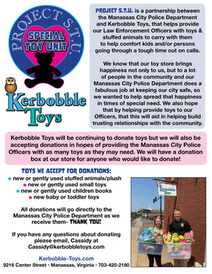 Kerbobble Toys Donates toys to the Manassas City Police Department