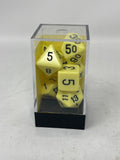 Chessex “Opaque: Pastel Yellow/Black” 7-Die Set