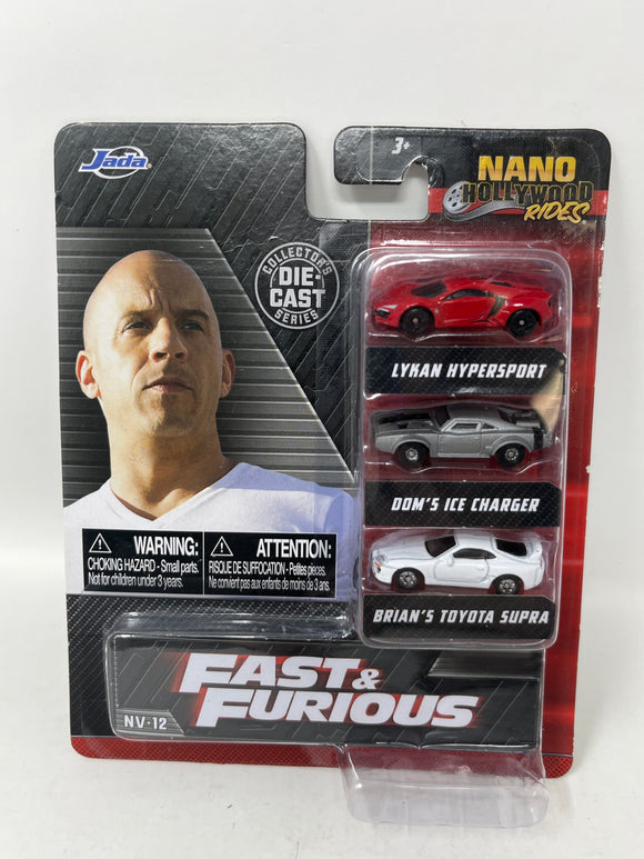 Jada Nano Hollywood Rides Fast & Furious “Lykan Hypersport, Dom’s Ice Charger, Brian’s Toyota Supra”