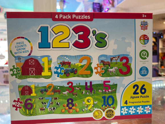 123's - Learning on the Farm 4 Pack Puzzle