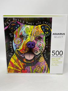 Dog Pit Bull Puzzle by Dean Russo 500 Piece