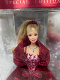 Holiday Celebration Barbie 2002 Dark Red Dress, Blond Hair