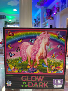 Rainbow World Unicorn Nature - Glow in the Dark 100 Piece Jigsaw Puzzle