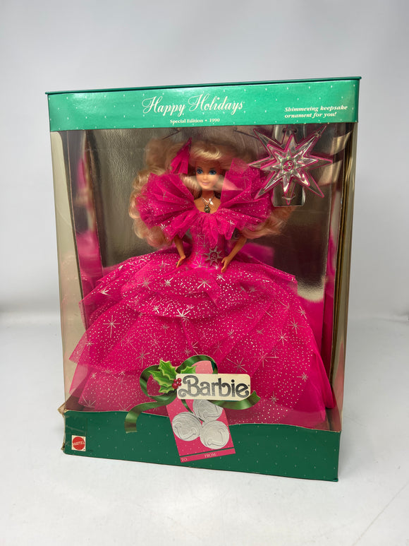 1990 Happy Holidays Special Edition Barbie (blond caucasian with pink dress)