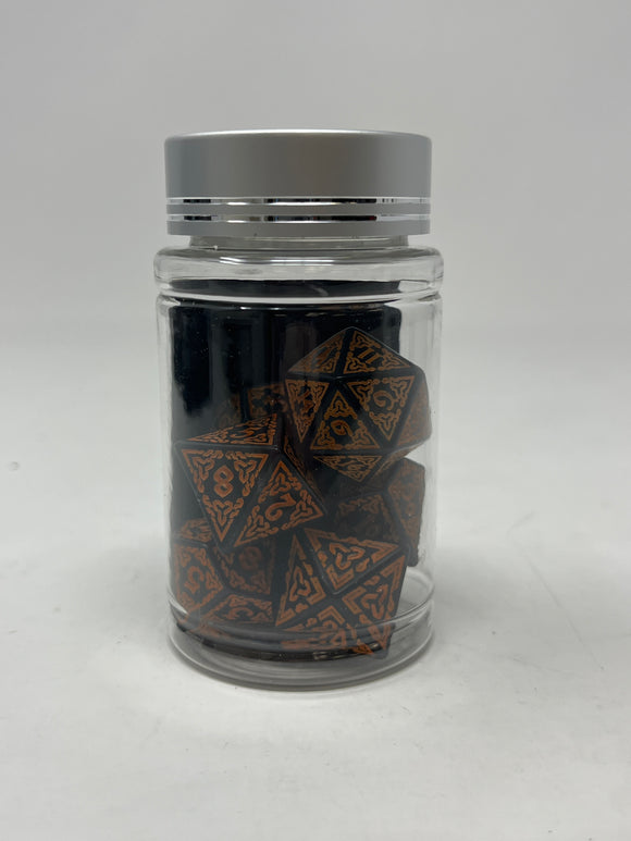 DND Dice- Knotwork: Orange