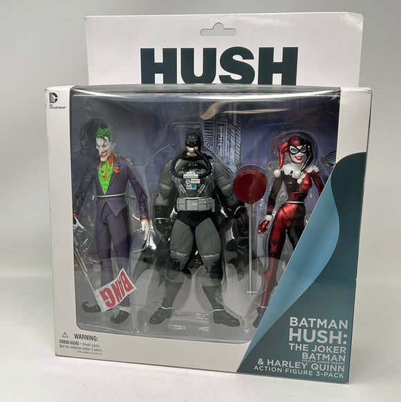 Batman Hush: The Joker, Batman (Stealth Jumper Variant), & Harley Quinn Action Figure 3-Pack