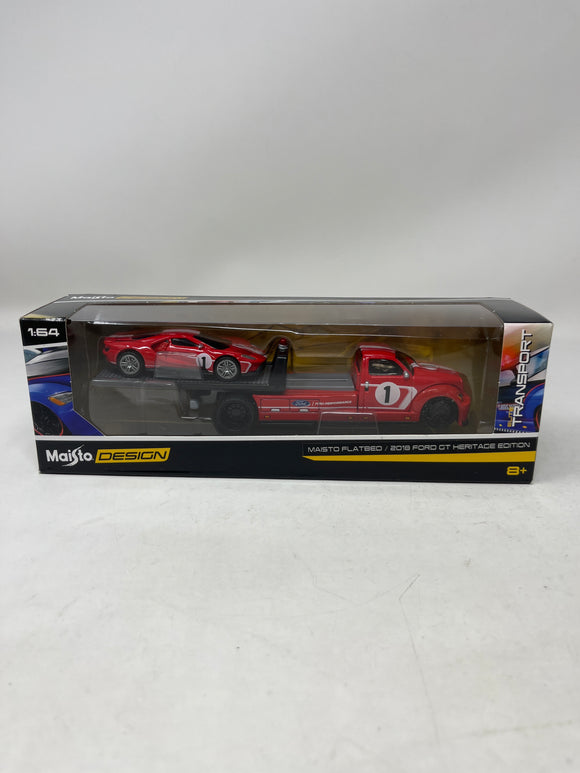 Maisto Design Elite Transport “Maisto Flatbed/ 2018 Ford GT Heritage Edition”