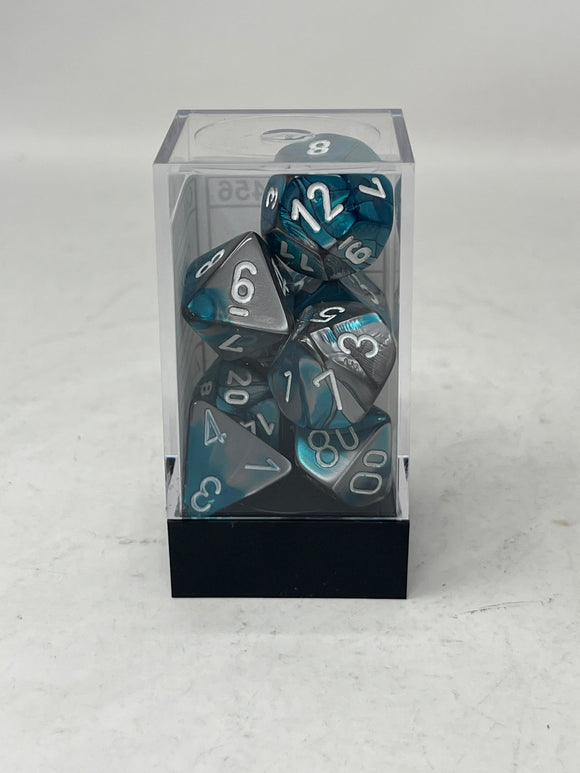 Chessex “Gemini: Steel Teal/white” 7-Die Set