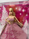 2009 Holiday Barbie Pink Dress Blond Hair