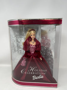 Holiday Celebration Barbie 2002 Dark Red Dress, Blond Hair