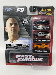 Jada Nano Hollywood Rides Fast & Furious “2020 Dodge Charger SRT Hellcat, 2020 Jeep Gladiator, Toyota GR Supra”