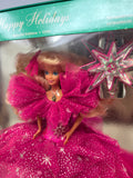 1990 Happy Holidays Special Edition Barbie (blond caucasian with pink dress)