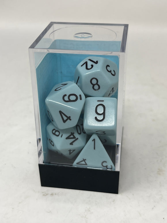 Chessex “Opaque: Pastel Blue/Black” 7-Die Set