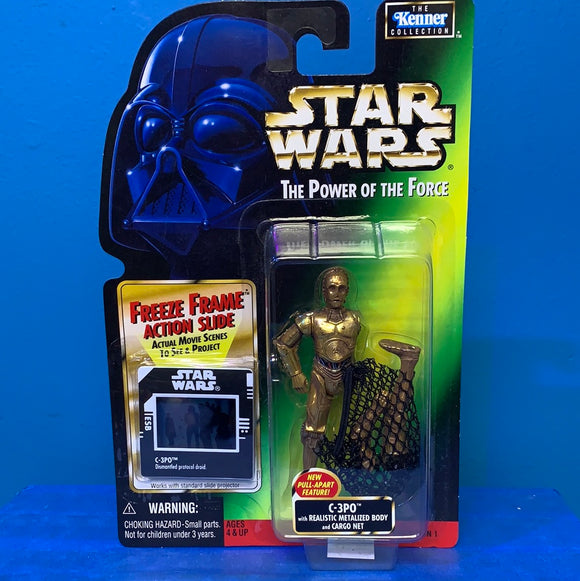 Star Wars The Power Of The Force: C-3PO with Realistic Metalized Body & Cargo Net