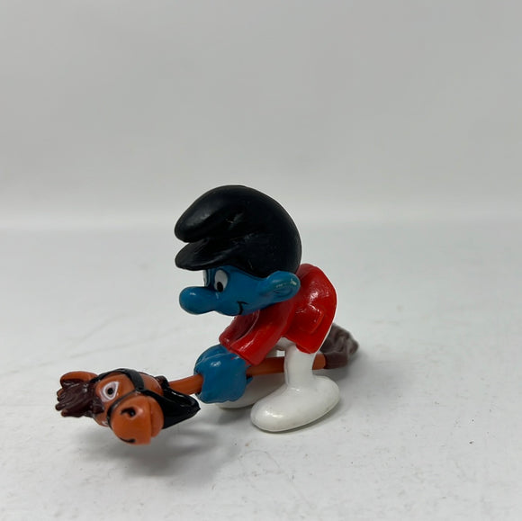 Vintage Smurf on Toy Horse from 1980
