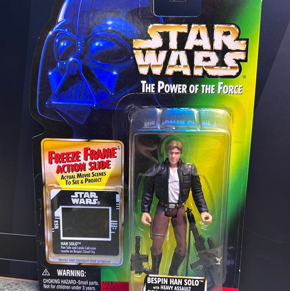 Star Wars Power Of The Force: BESPIN HAN SOLO w/ Heavy Assault Rifle and Blaster Pistol