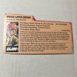 G.I. Joe 'TOLLBOOTH (Bridge Layer Driver) #61004